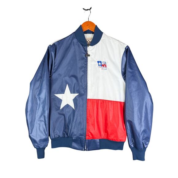 Walls Texas Flag Sesuicentennial Bomber Jacket Vintage Red Blue RWB Mens Small - Picture 1 of 8